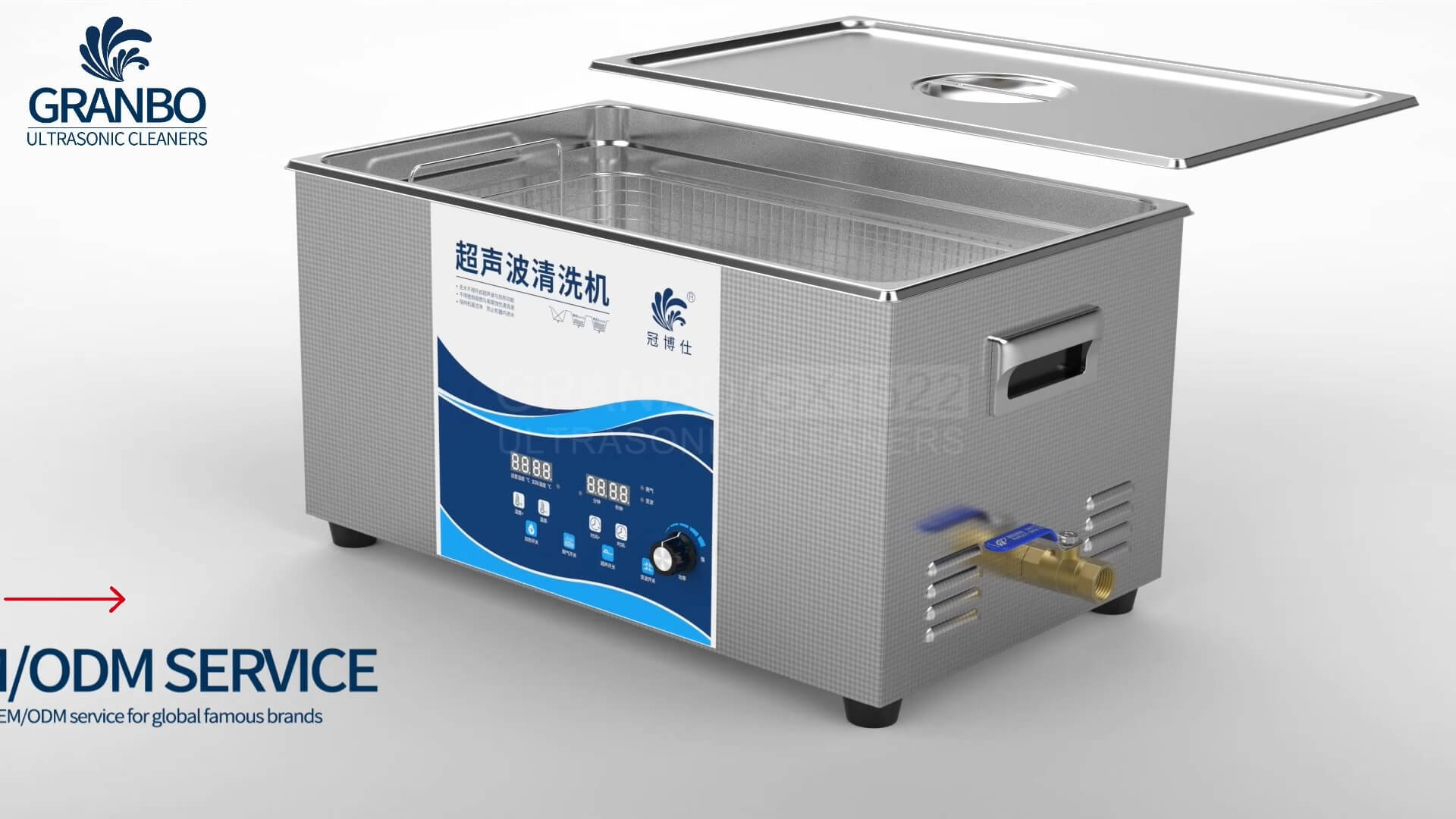 thumbnail image 2 of 22L Industrial Ultrasonic Cleaner – 480W Heated Digital Timer, SUS304 Stainless Steel, Dental & Lab Use (110V) 2 of 6