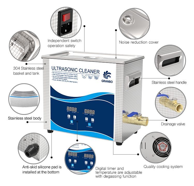 TBOND 3L Ultrasonic Cleaner with Heater & Digital Timer - Germaphobix