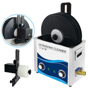 Granbo Ultrasonic Cleaner with Motorized Vinyl Record Bracket for cleaning multiple records at once