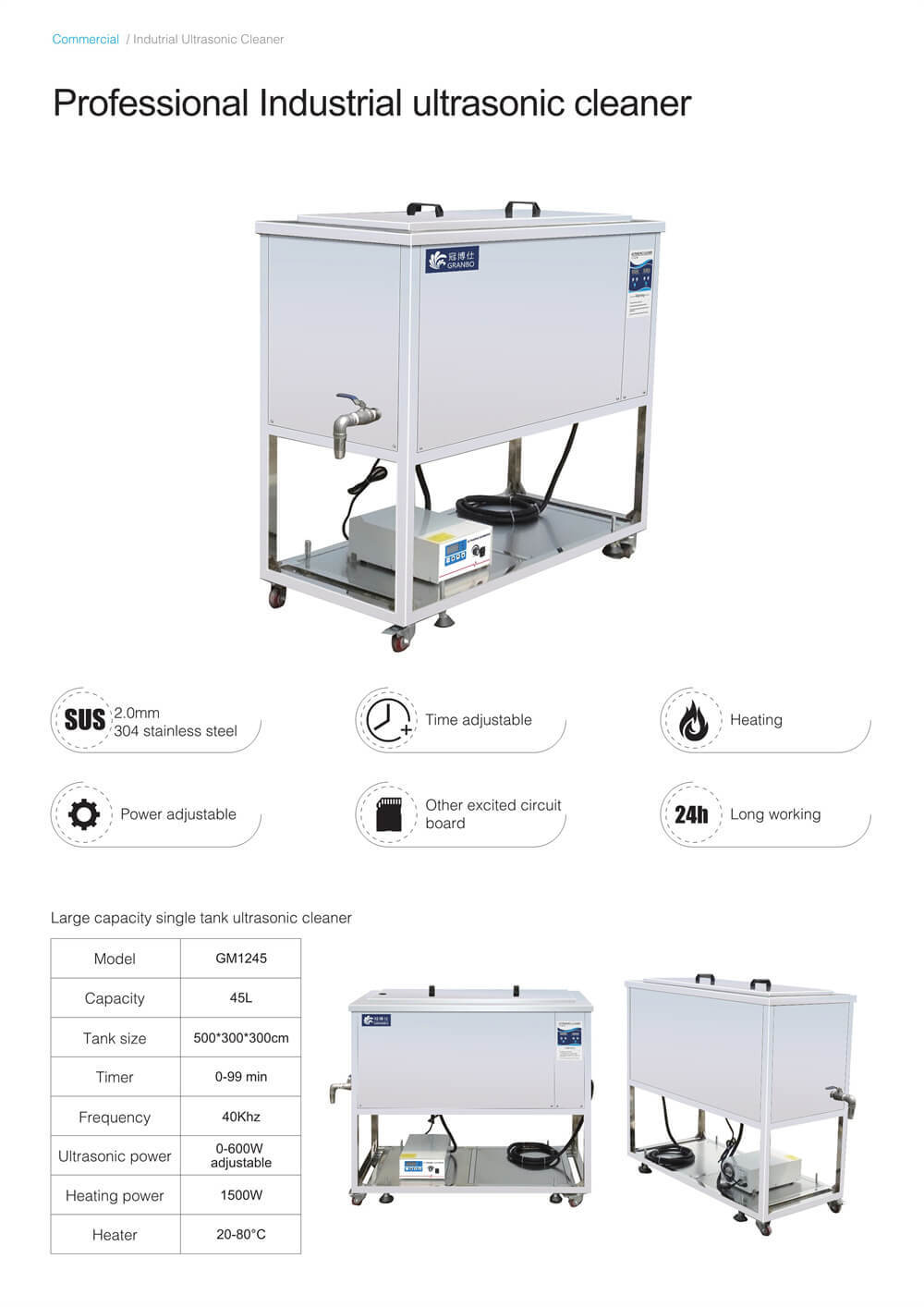 Single-tank Customized Industrial Ultrasonic Cleaning Machine