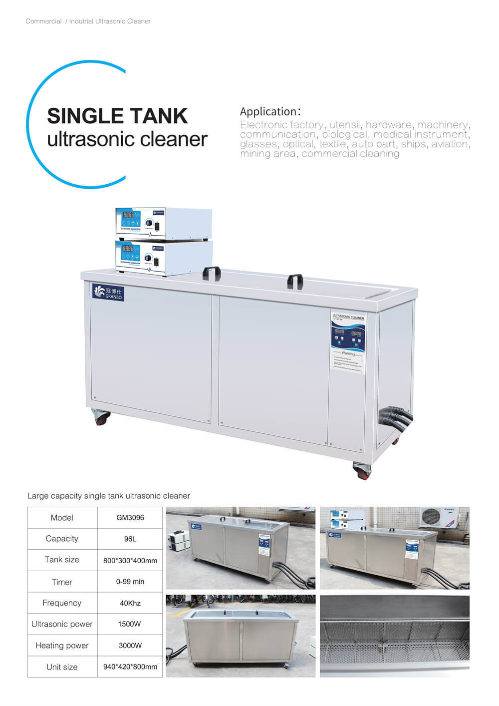 Single-tank Customized Industrial Ultrasonic Cleaning Machine