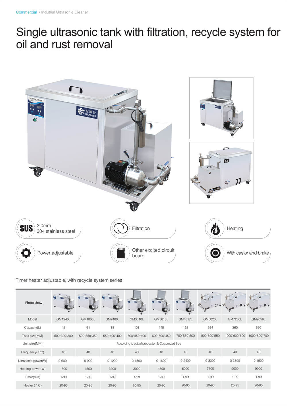 Single-tank Customized Industrial Ultrasonic Cleaning Machine