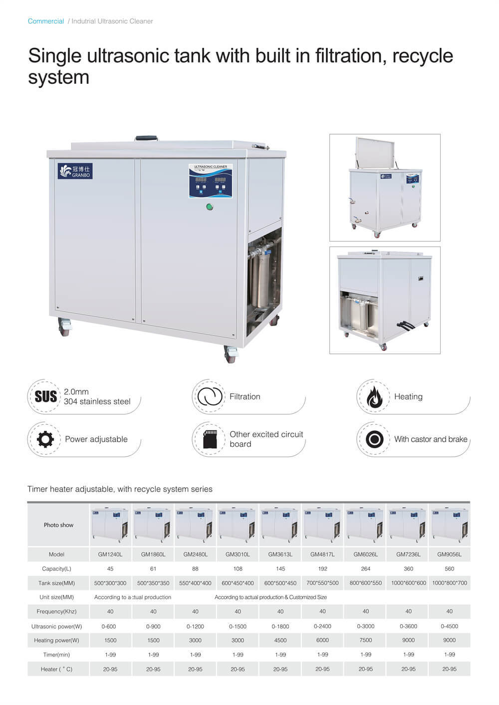 Single-tank Customized Industrial Ultrasonic Cleaning Machine